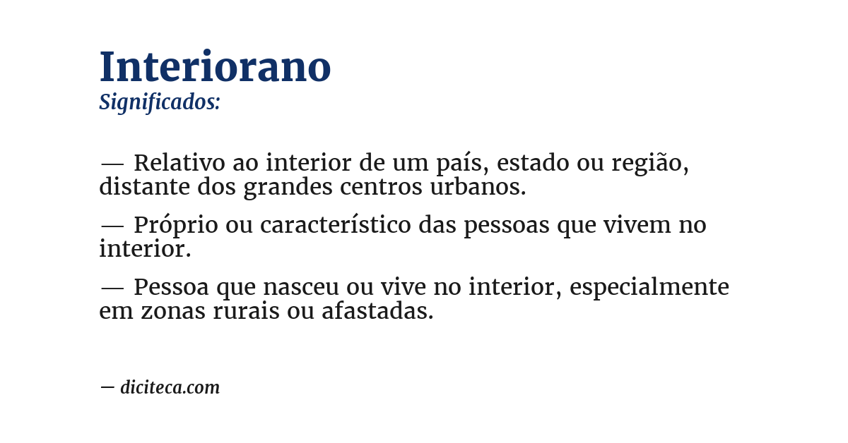 Significado de interiorano
