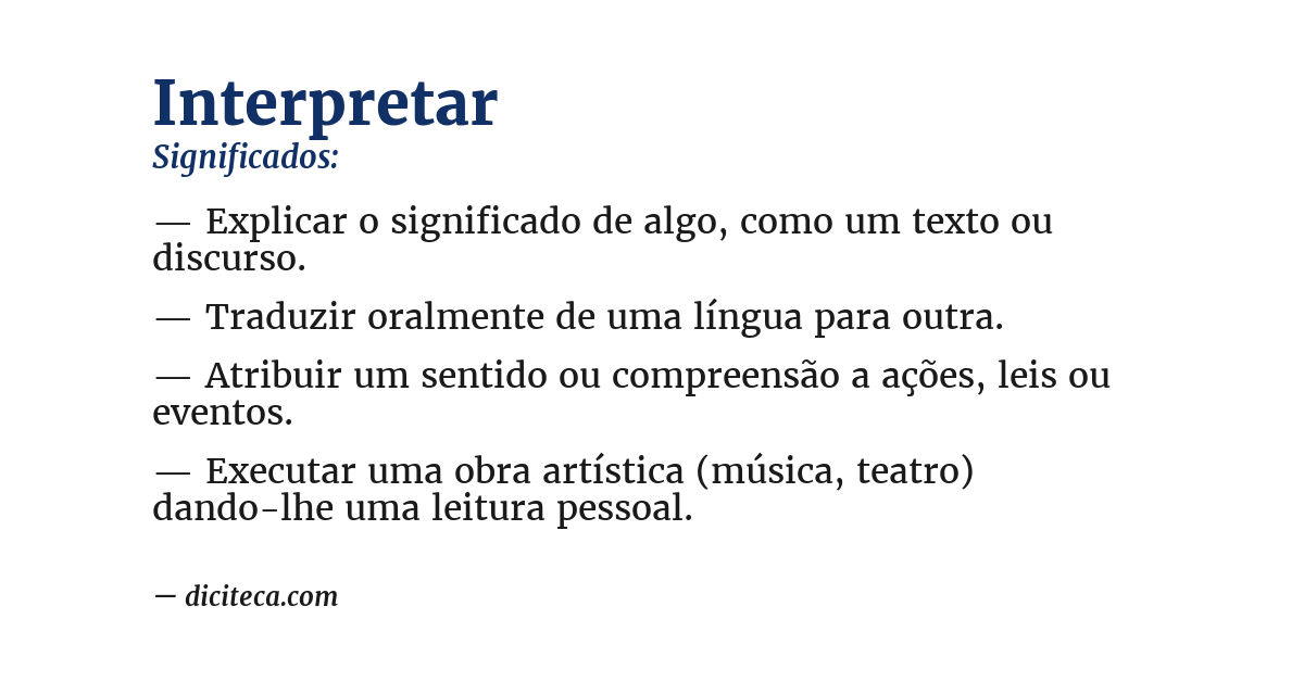 Significado de interpretar