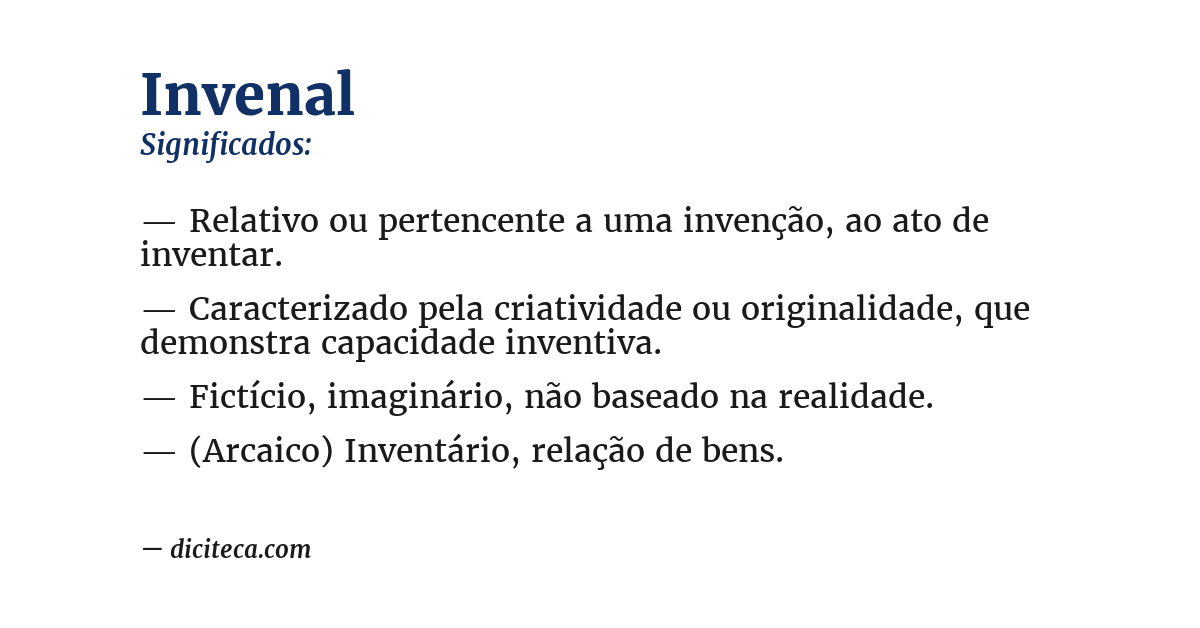 Significado de invenal