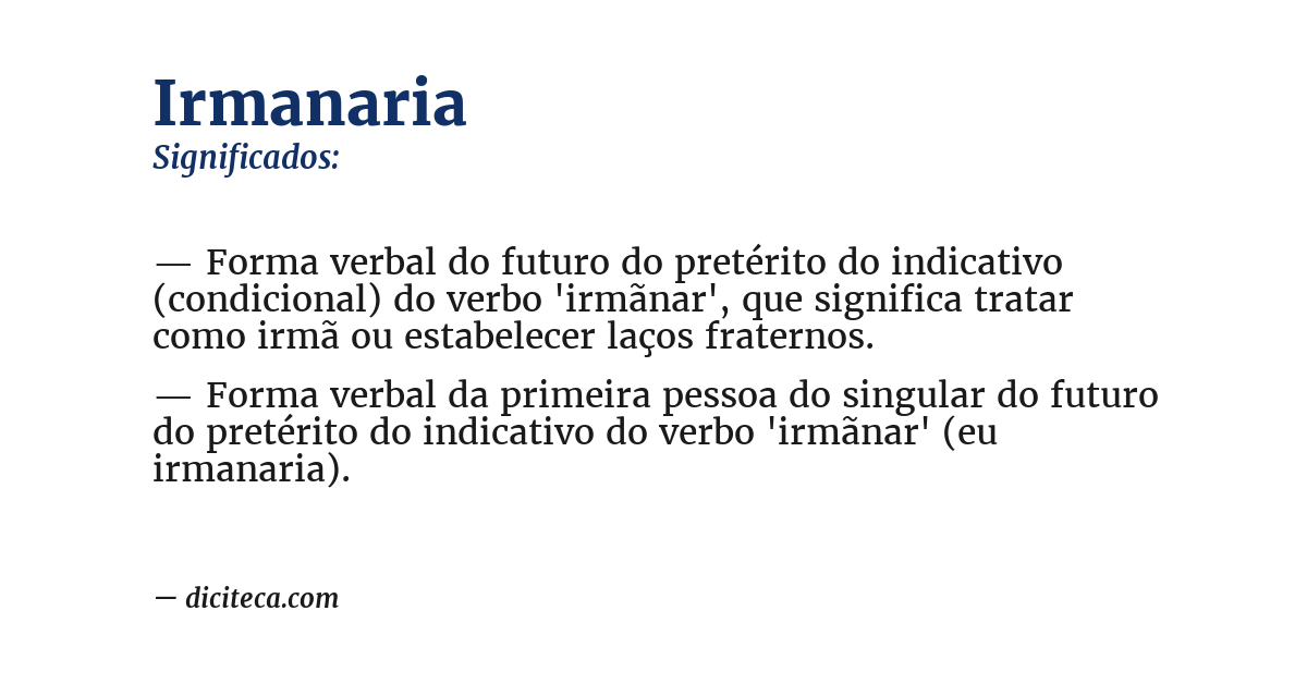 Significado de irmanaria