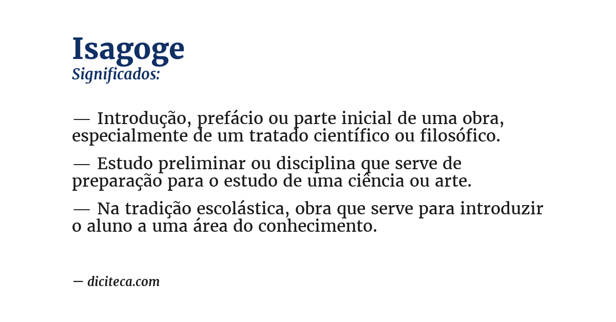 Significado de isagoge