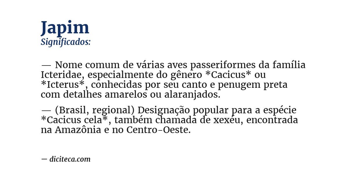 Significado de japim