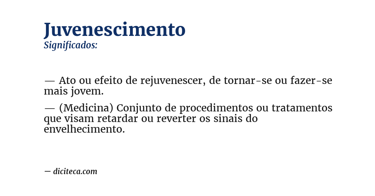 Significado de juvenescimento