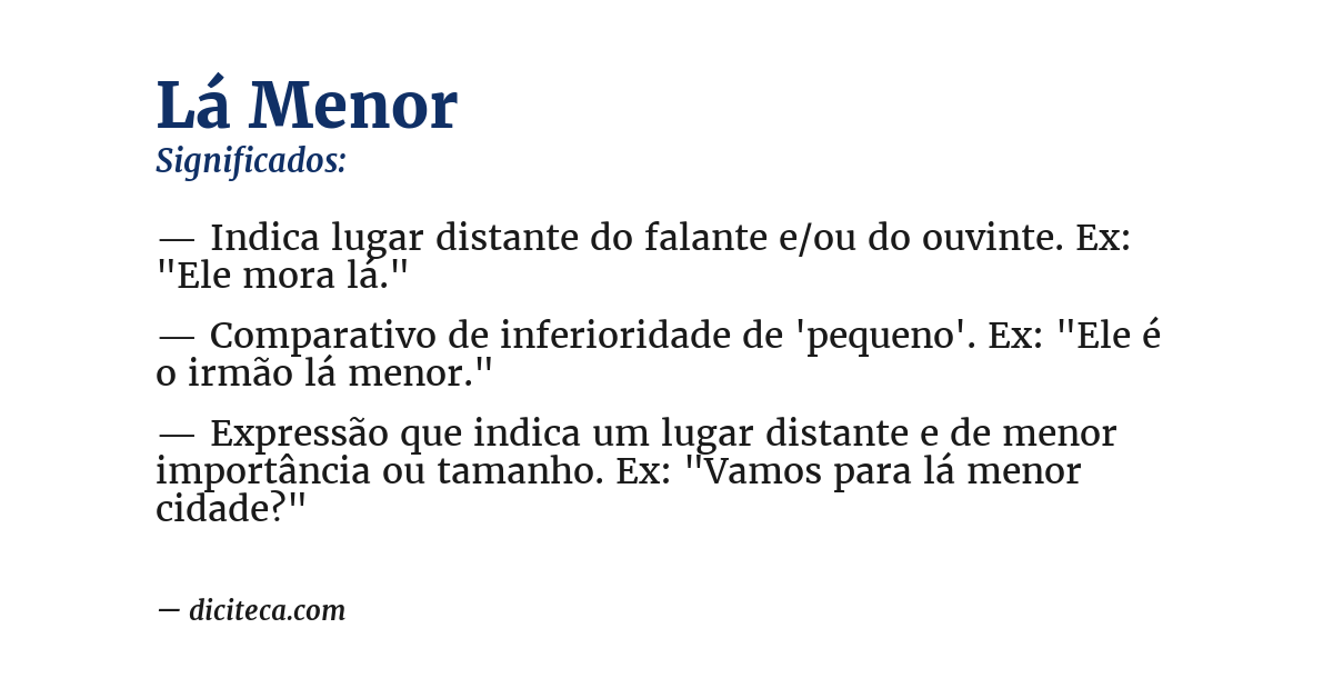 Significado de lá menor