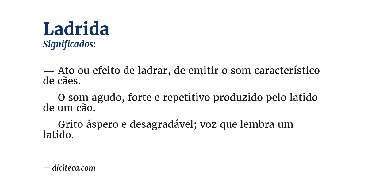 Significado de ladrida