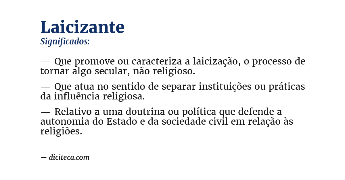 Significado de laicizante