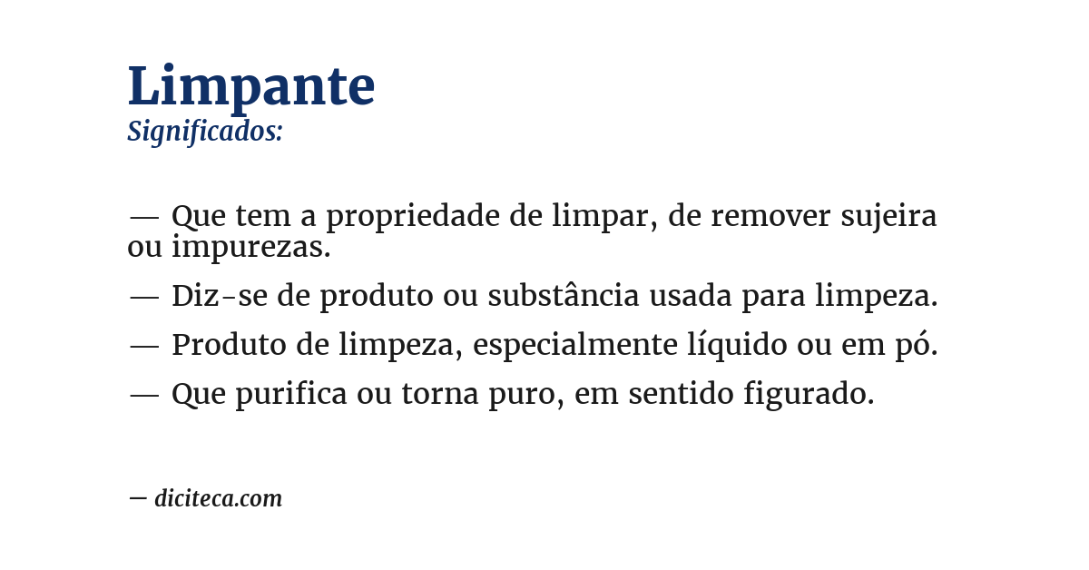 Significado de limpante