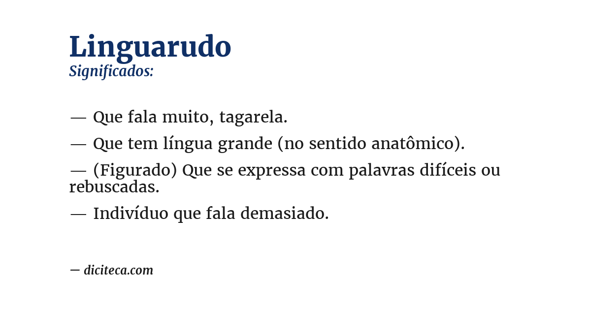 Significado de linguarudo