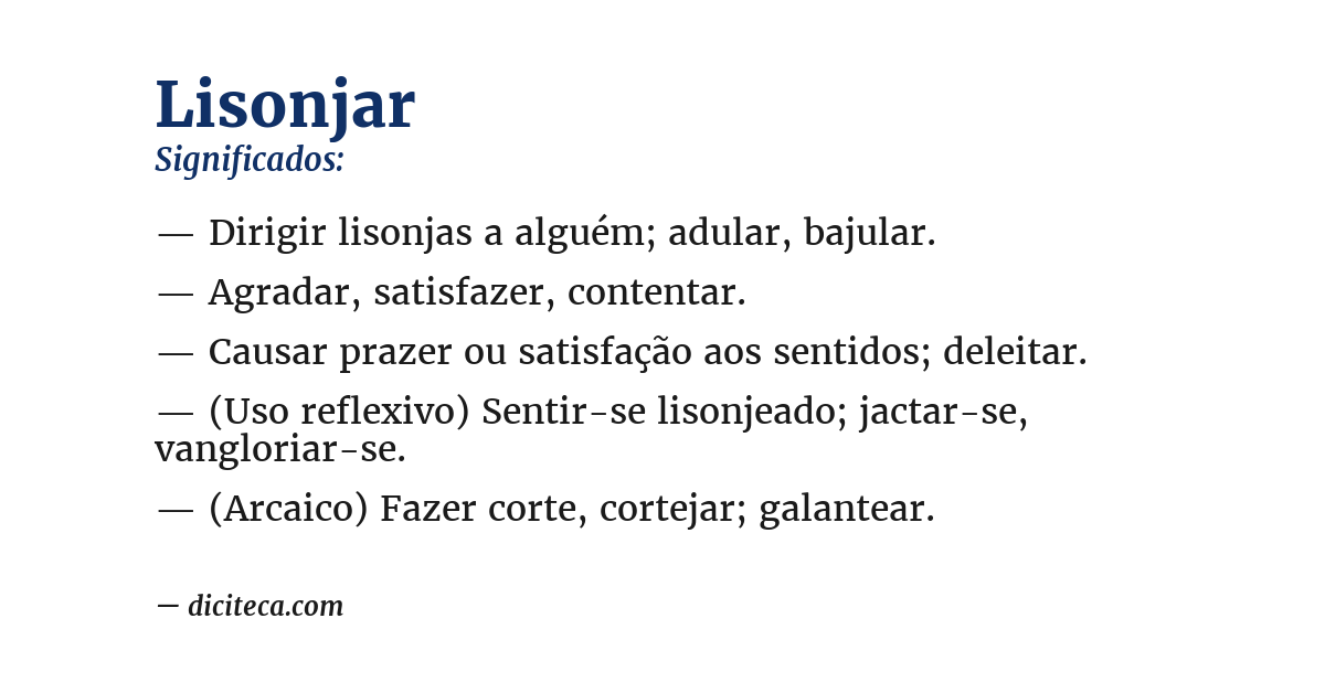 Significado de lisonjar
