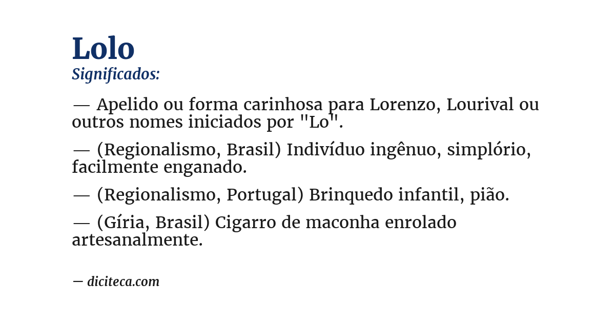 Significado de lolo
