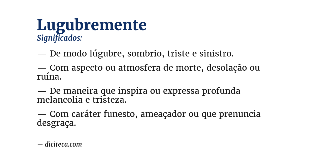 Significado de lugubremente