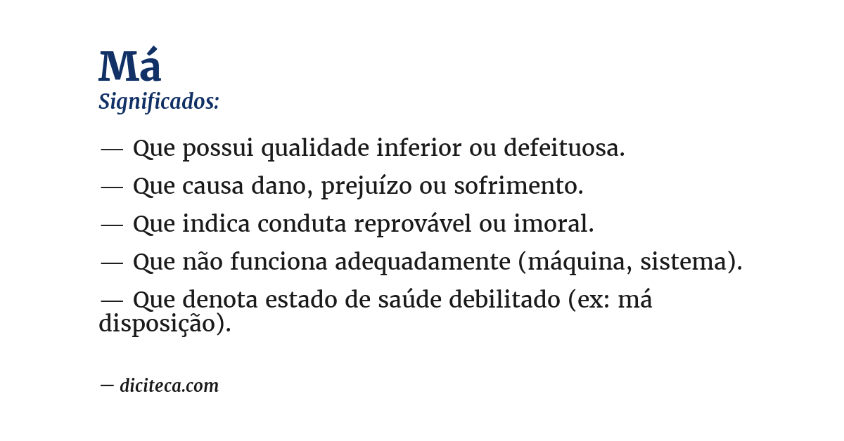 Significado de má