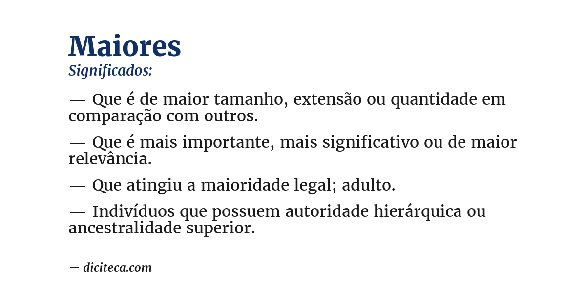 Significado de maiores