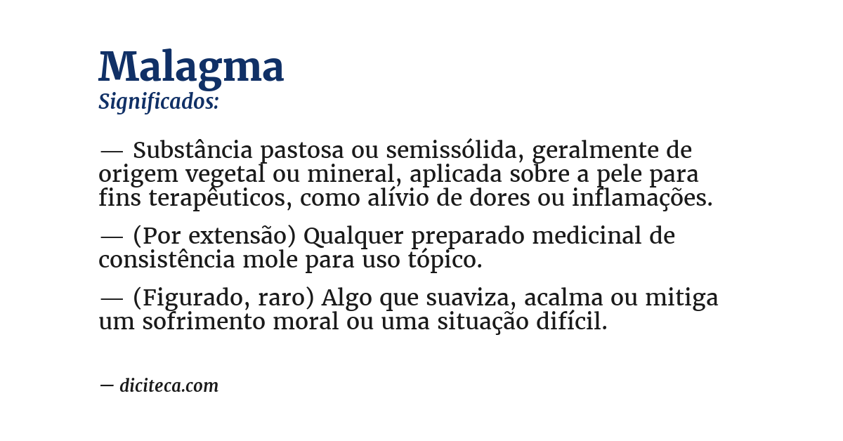 Significado de malagma