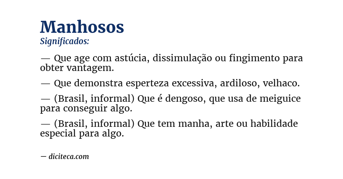 Significado de manhosos
