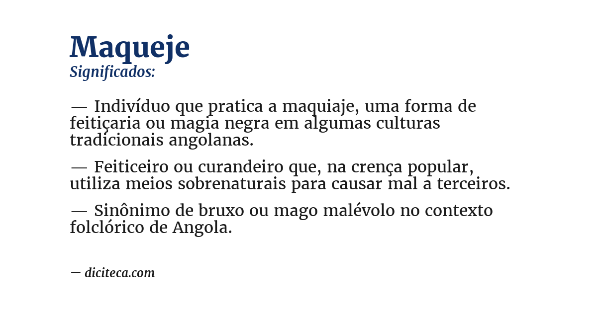 Significado de maqueje