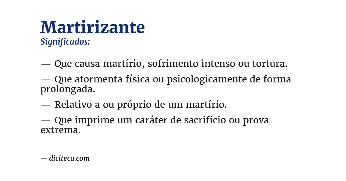 Significado de martirizante