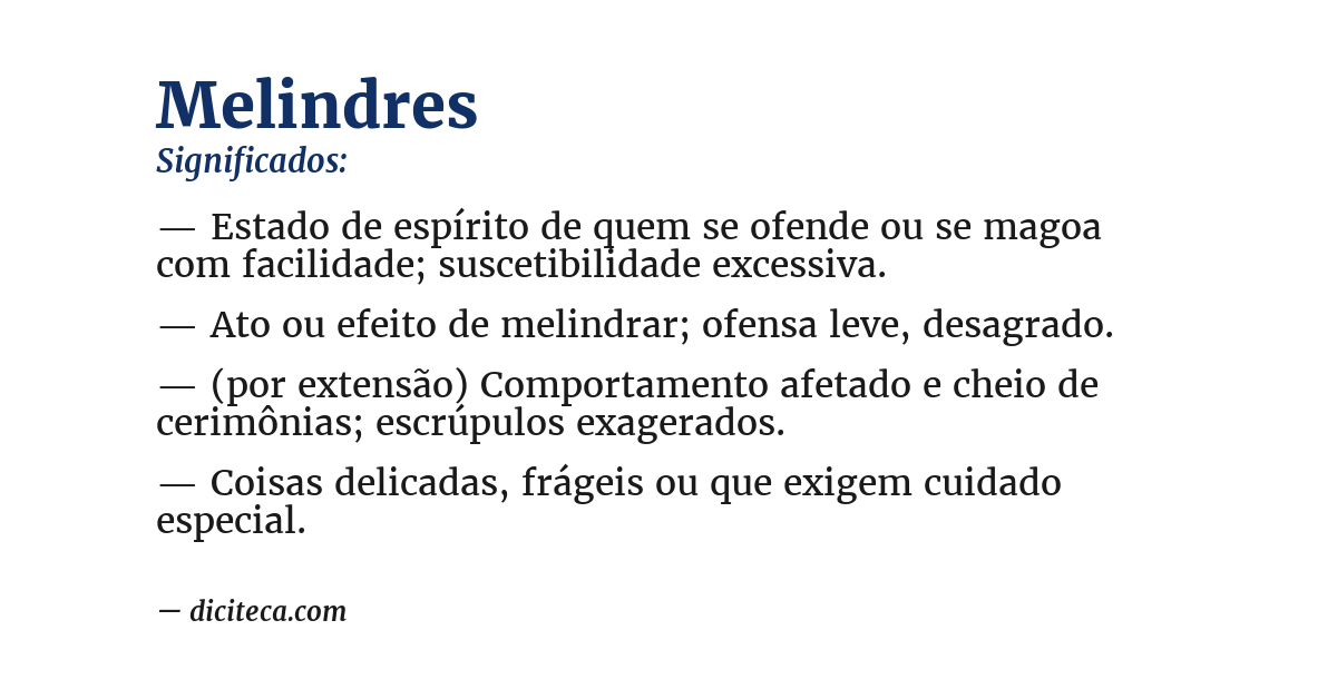 Significado de melindres