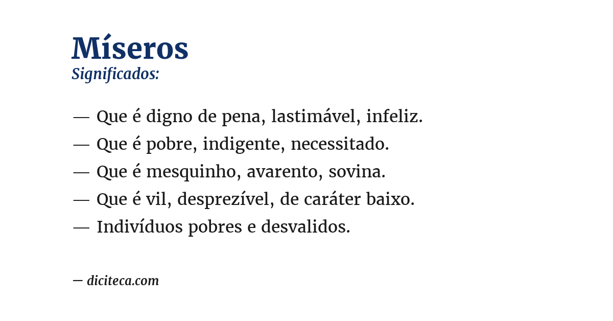 Significado de míseros