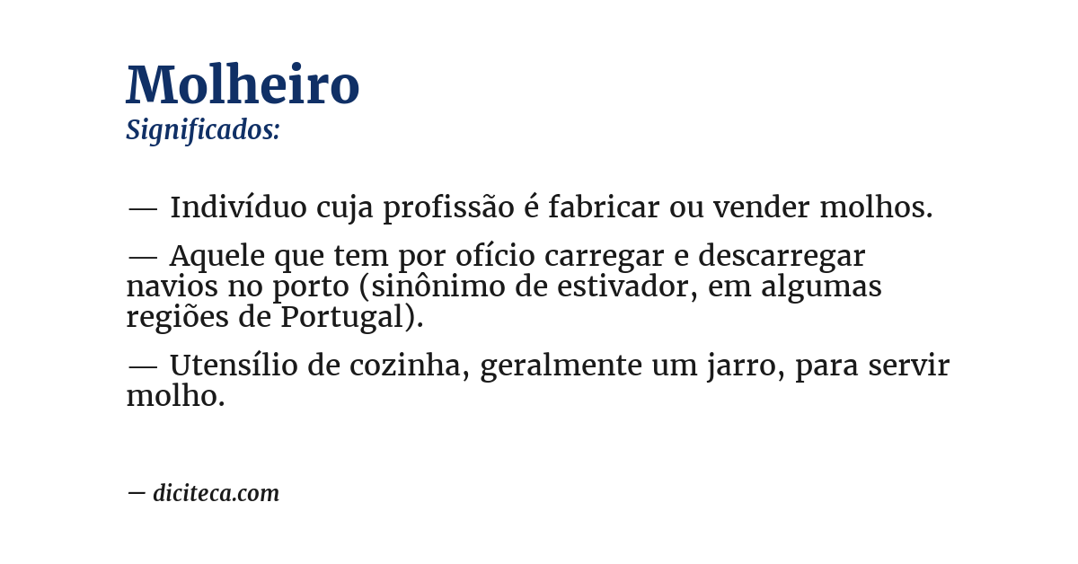 Significado de molheiro