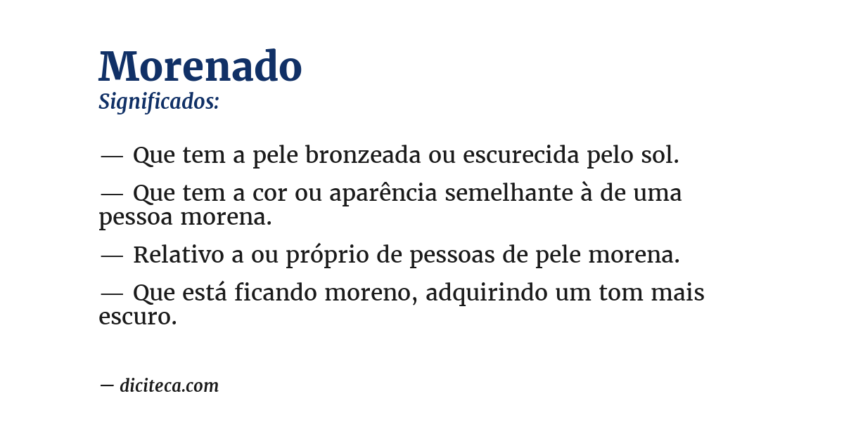 Significado de morenado