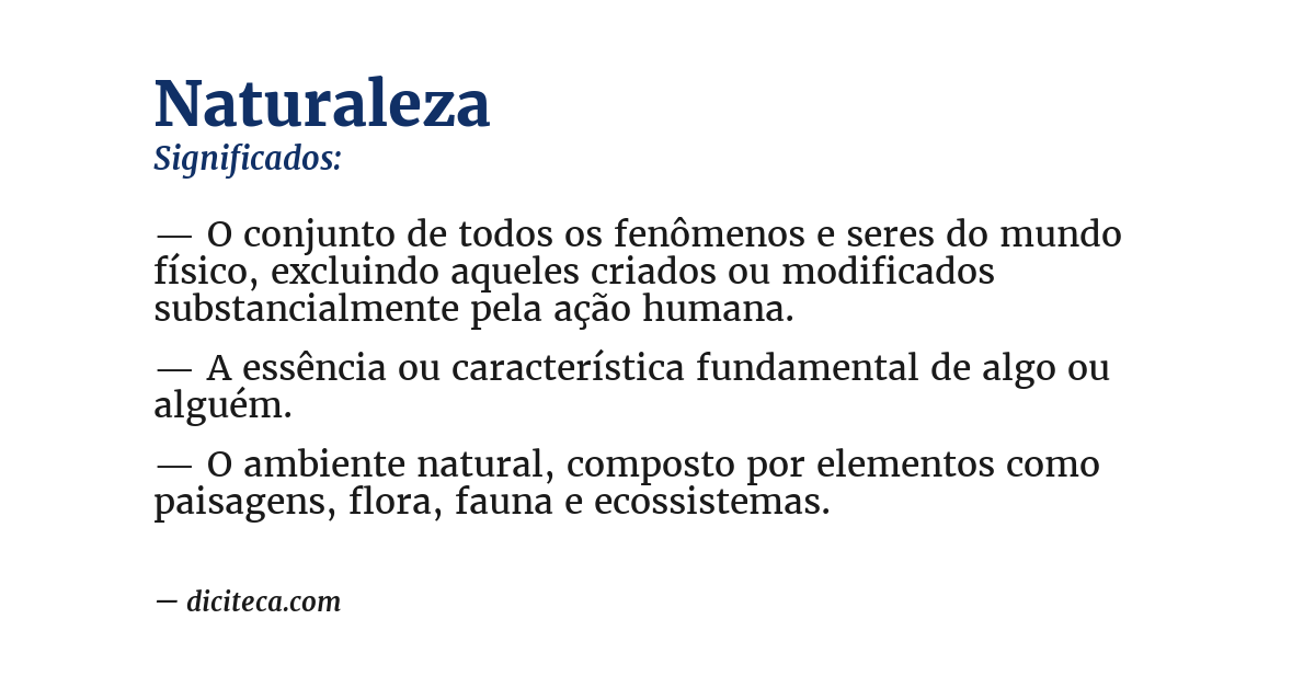 Significado de naturaleza