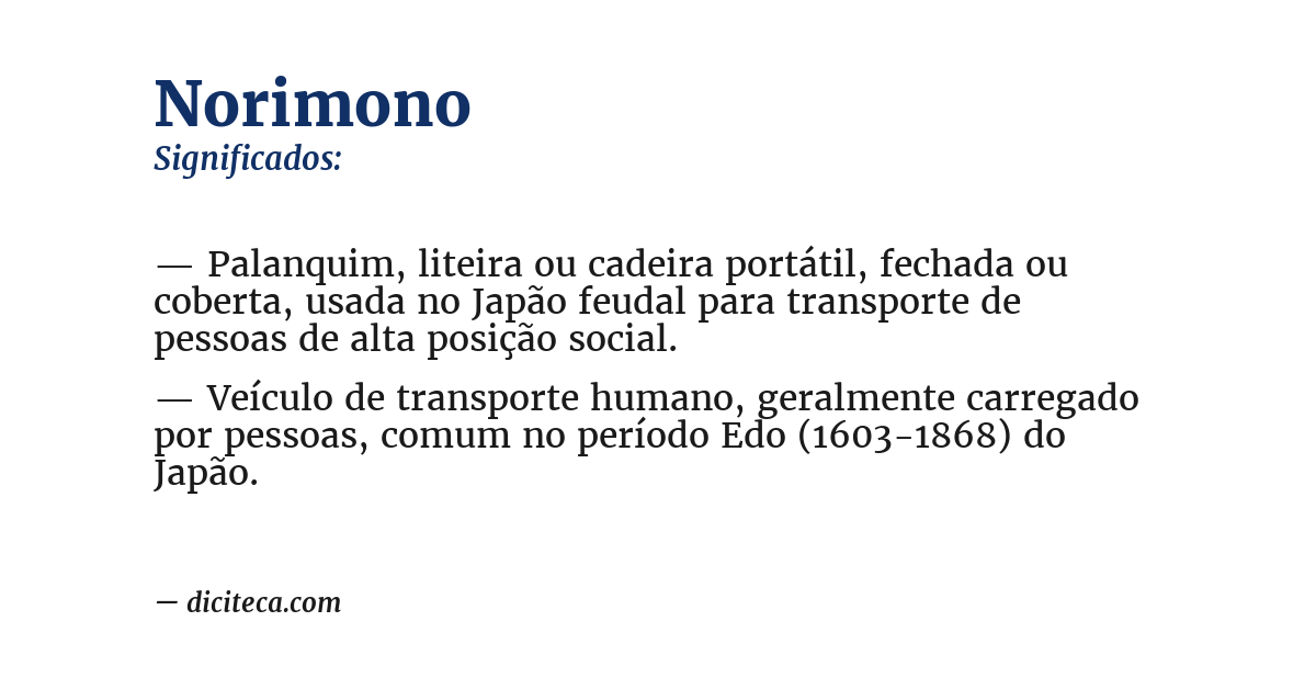 Significado de norimono