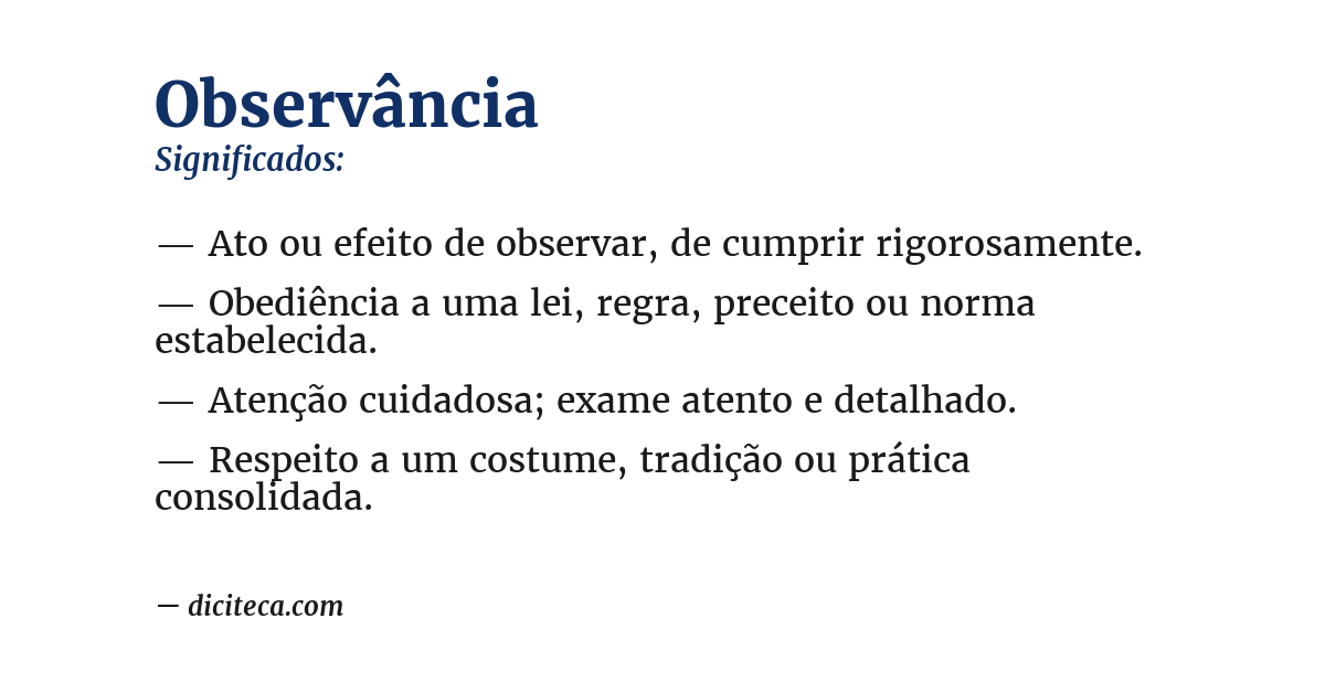 Significado de observância