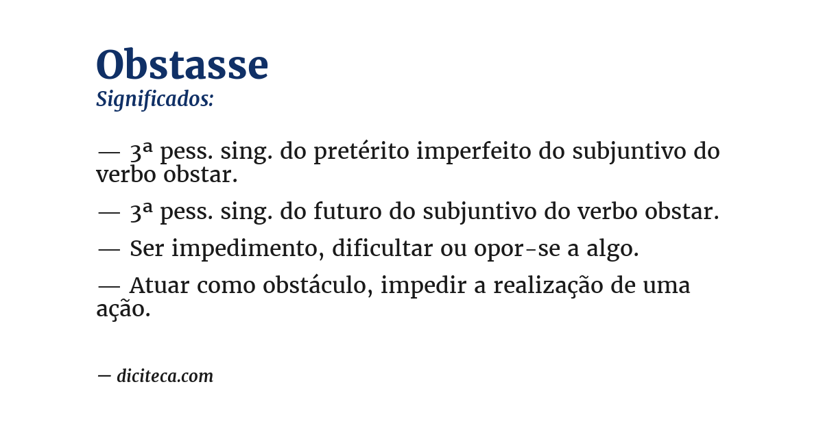Significado de obstasse
