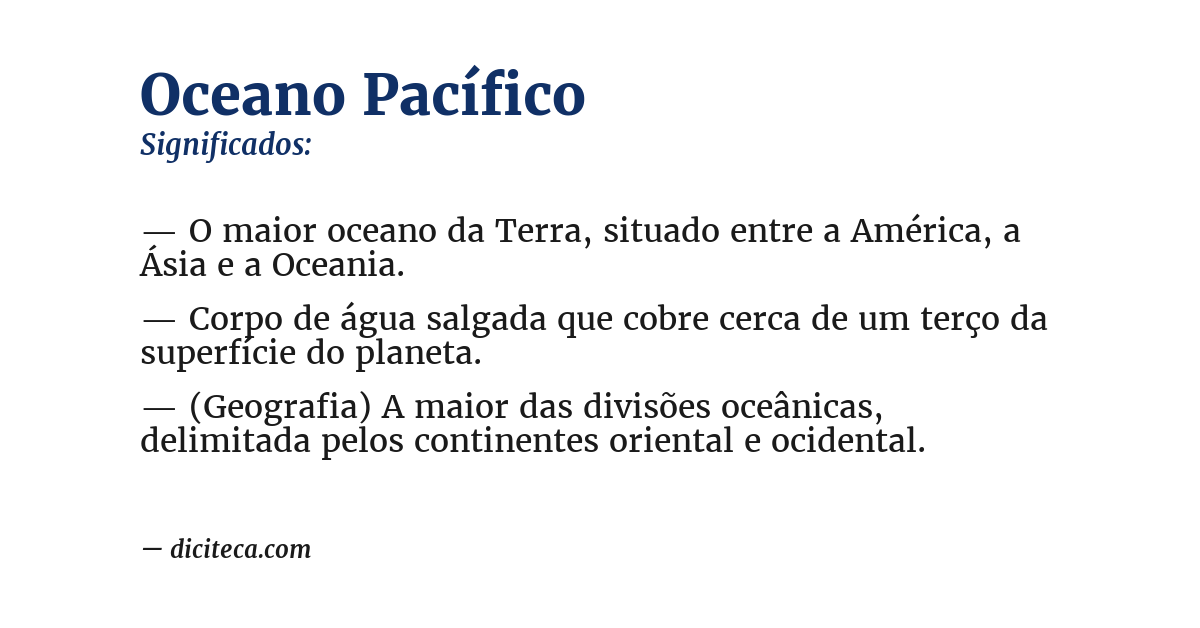 Significado de oceano pacífico