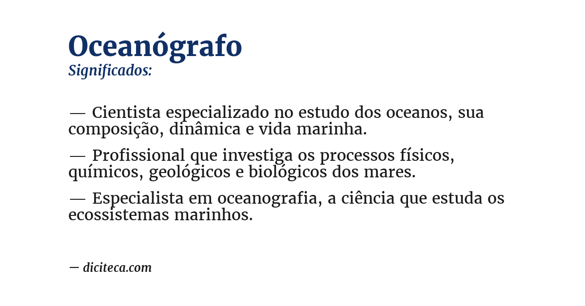 Significado de oceanógrafo
