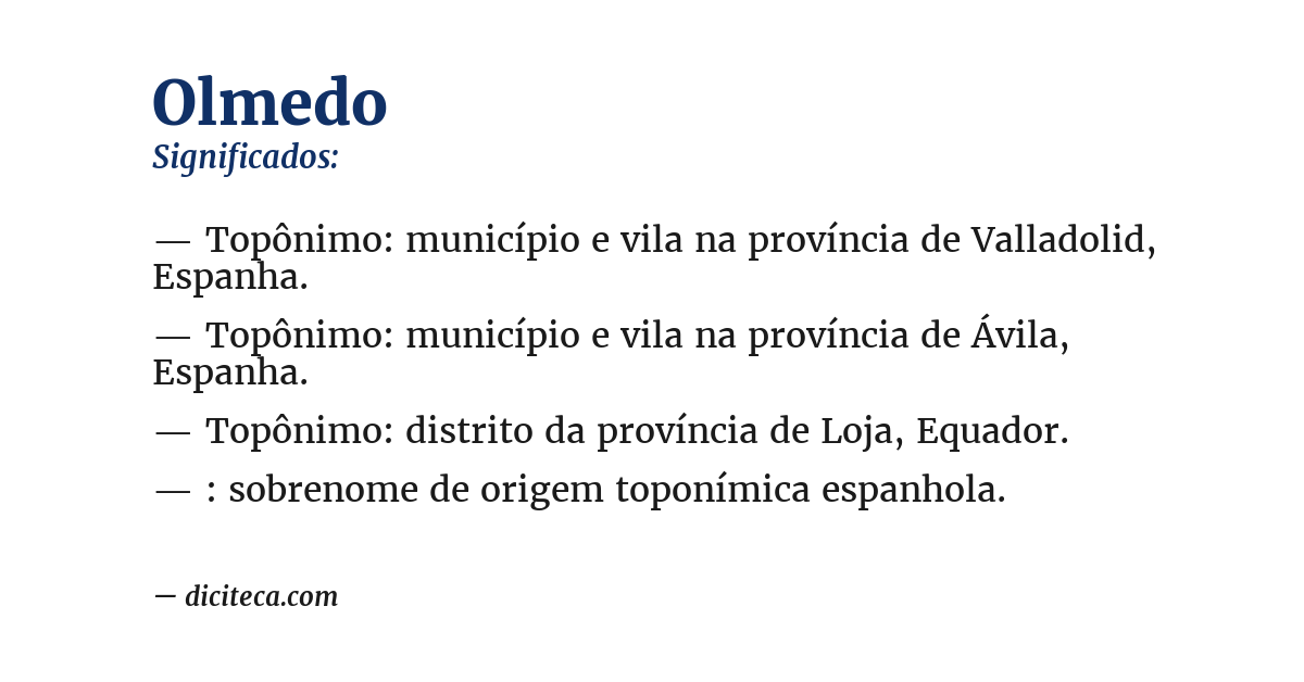 Significado de olmedo