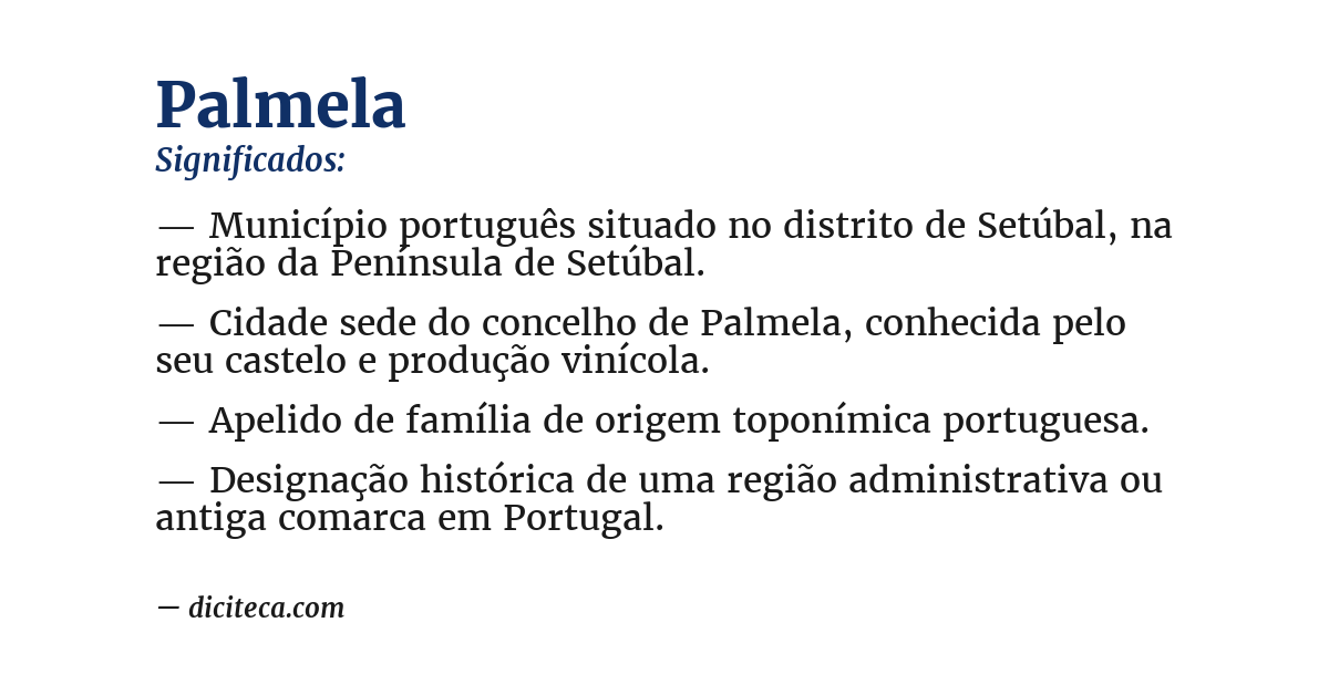 Significado de palmela