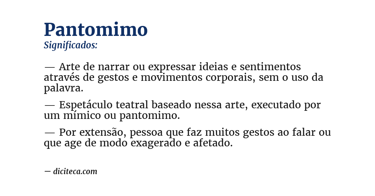 Significado de pantomimo