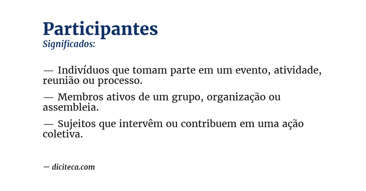 Significado de participantes
