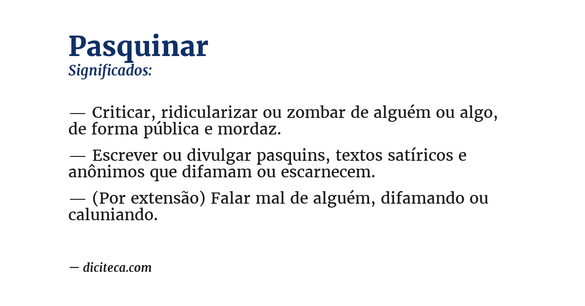 Significado de pasquinar