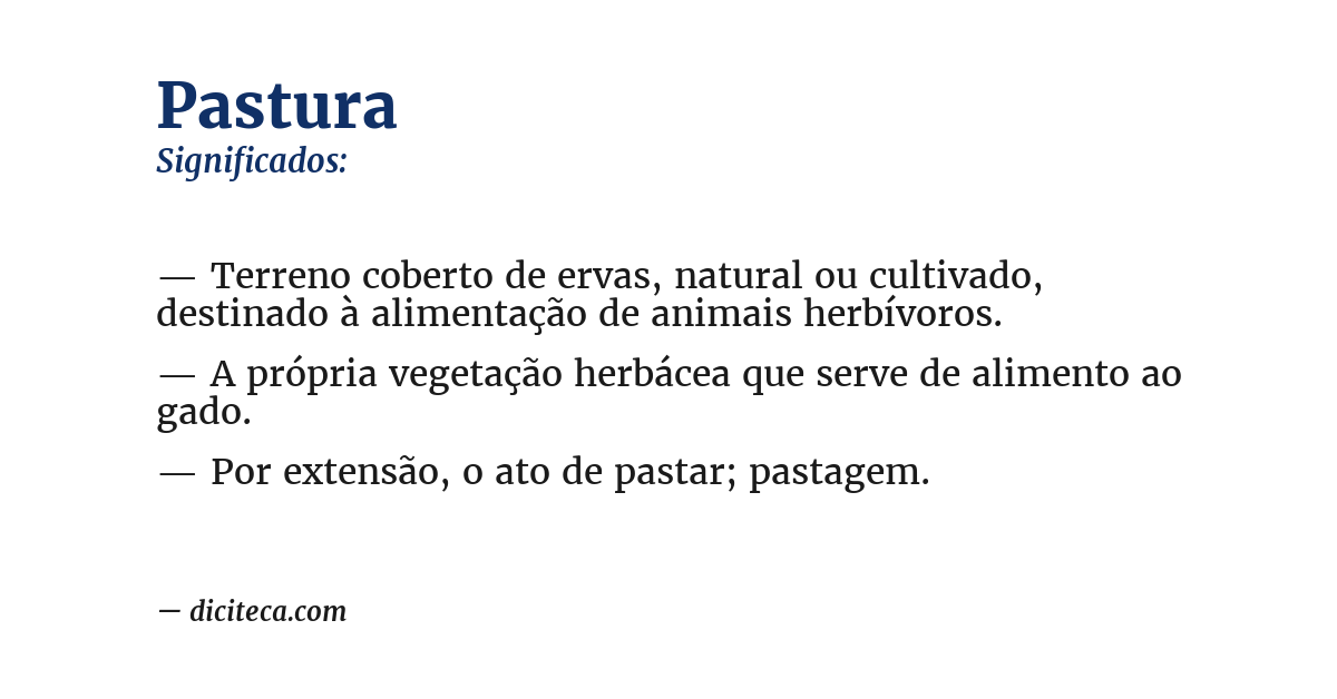 Significado de pastura