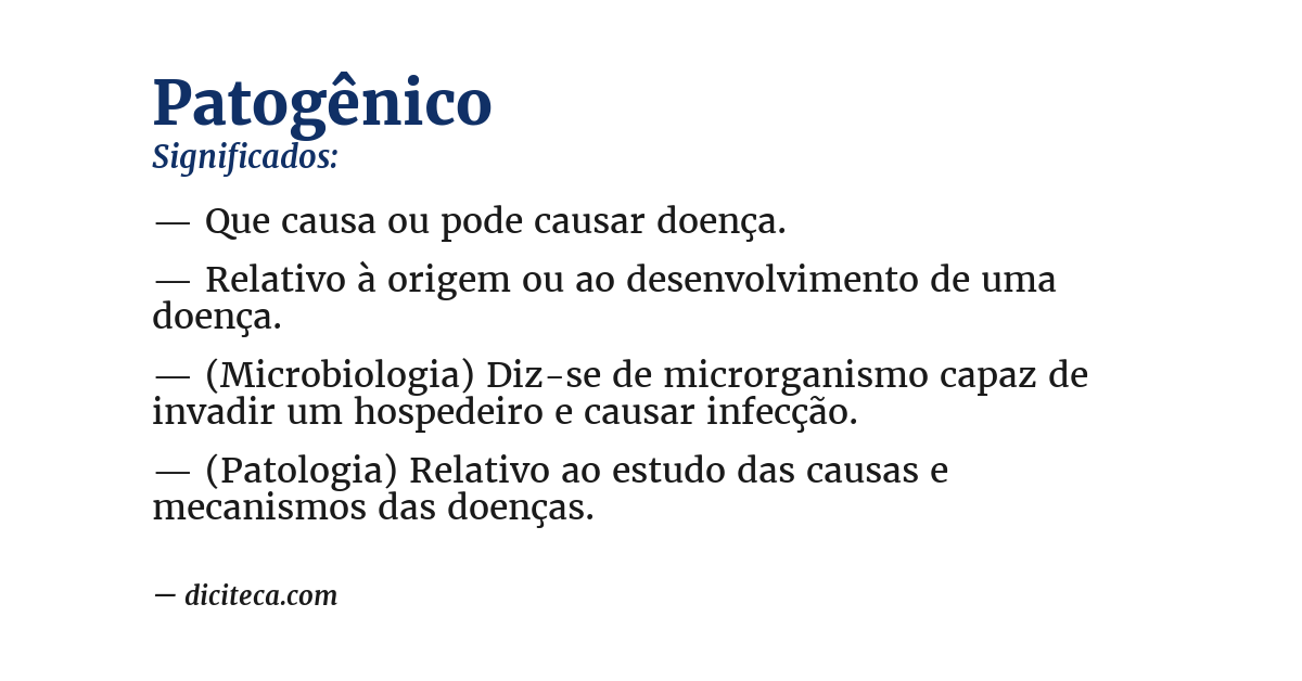 Significado de patogênico
