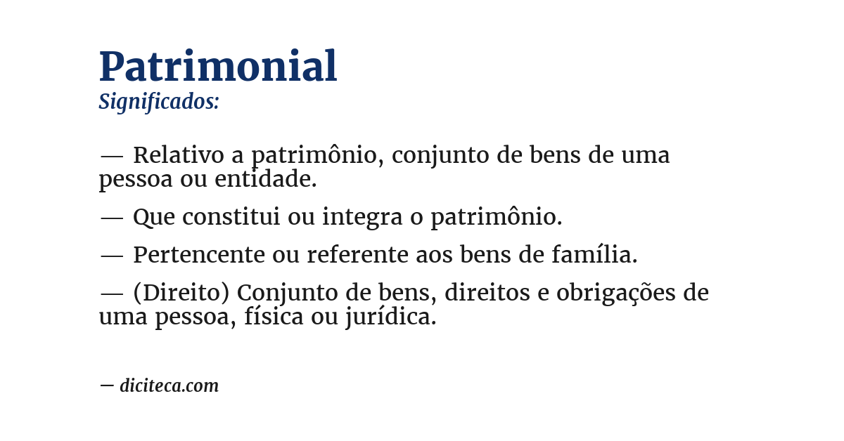 Significado de patrimonial