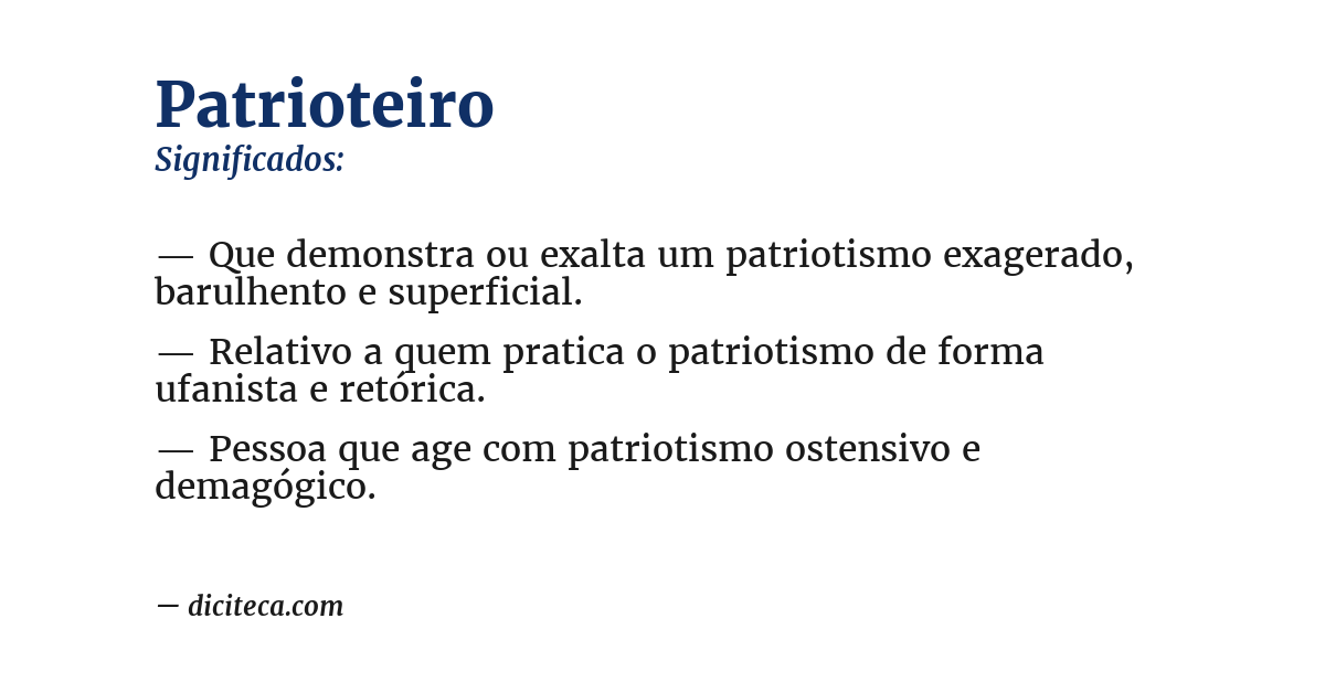 Significado de patrioteiro