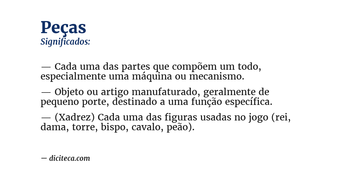 Significado de peças