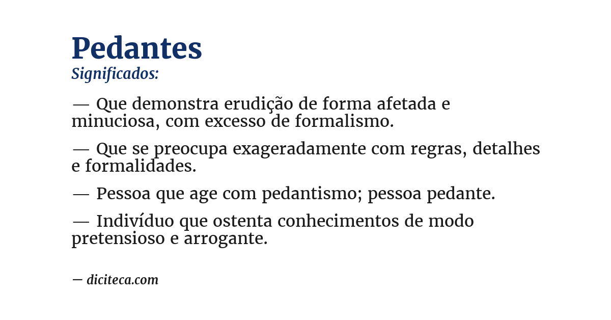 Significado de pedantes