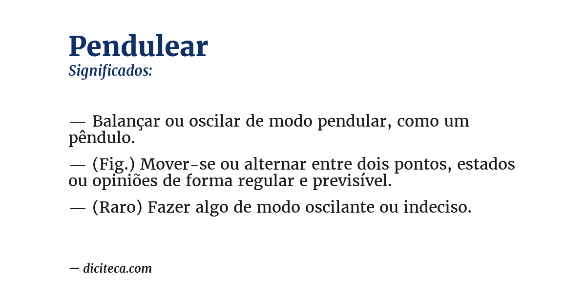 Significado de pendulear