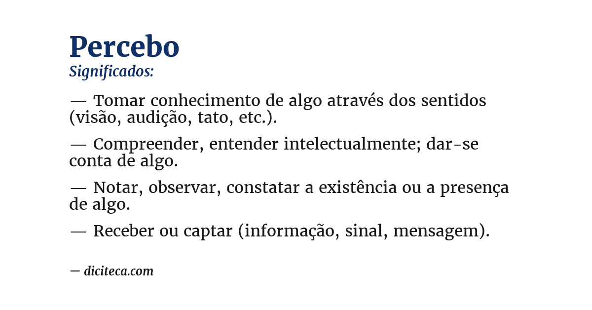 Significado de percebo