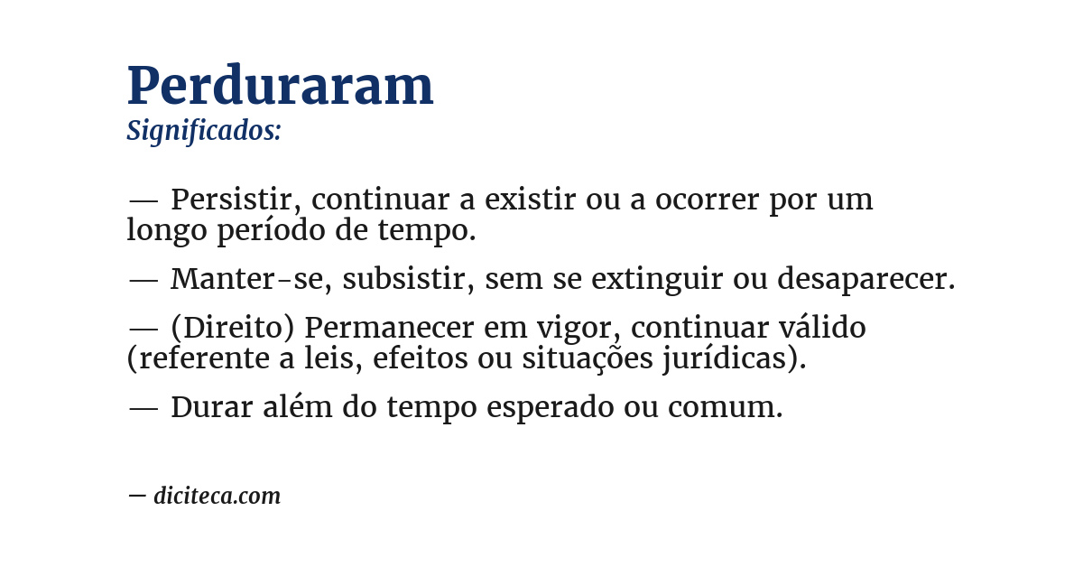 Significado de perduraram