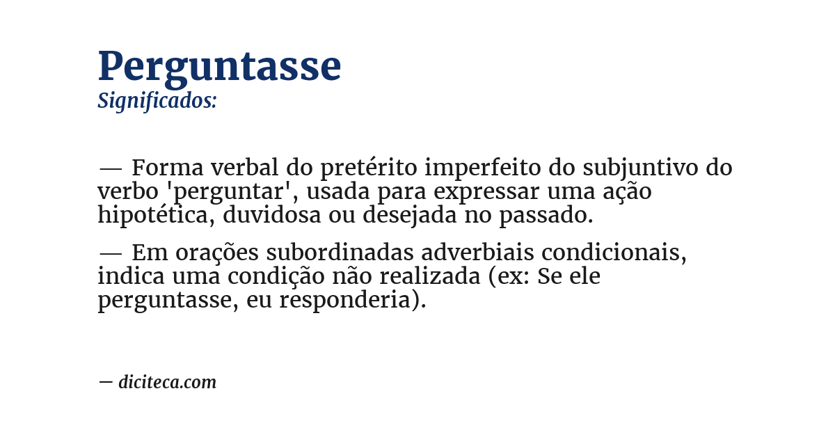 Significado de perguntasse