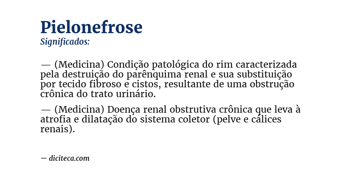 Significado de pielonefrose