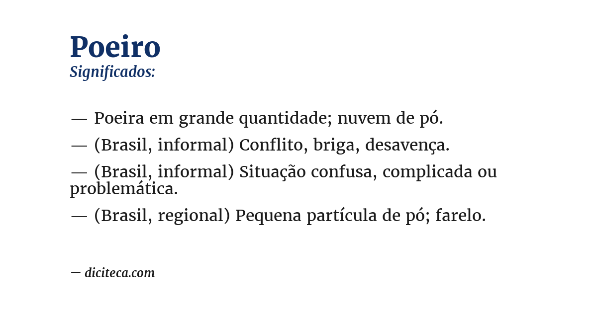 Significado de poeiro