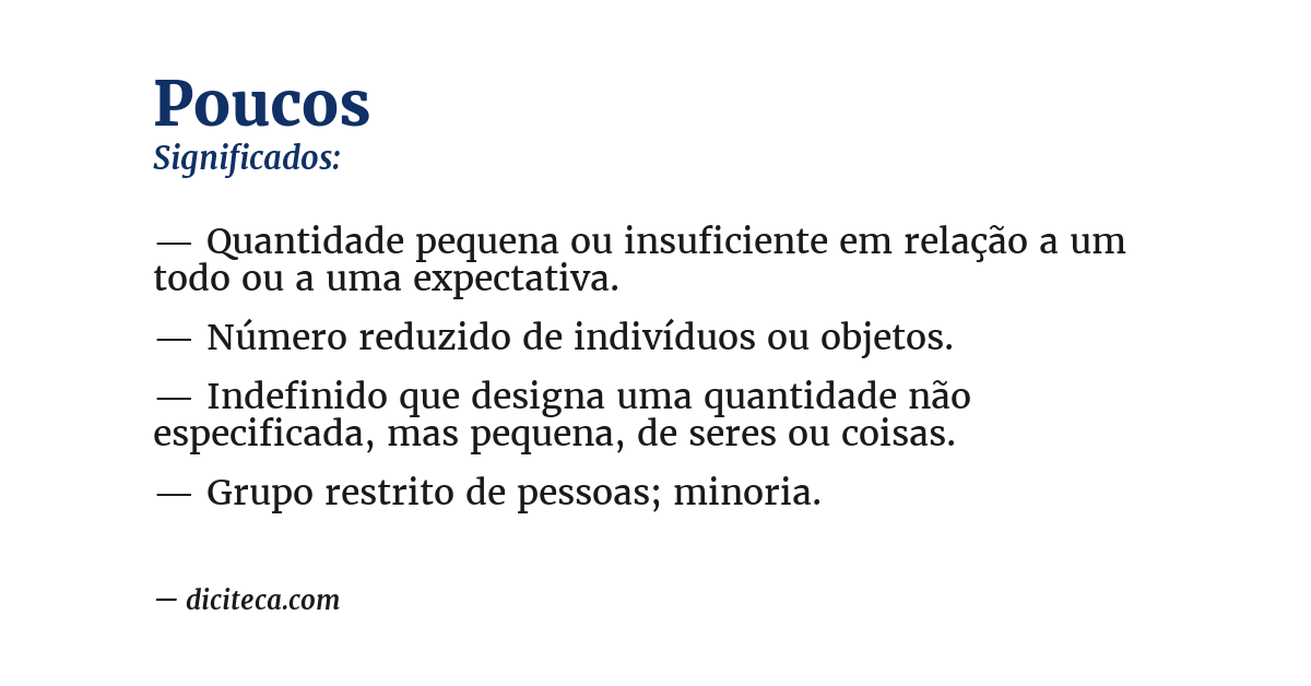 Significado de poucos
