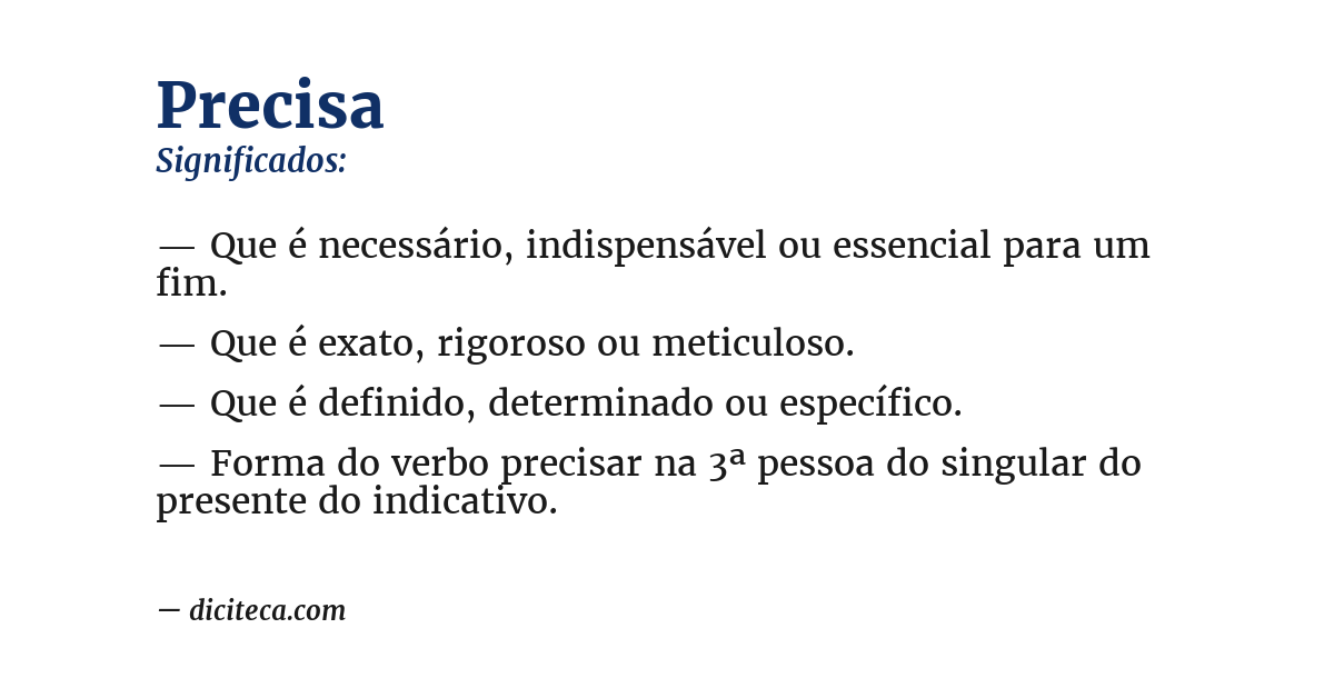 Significado de precisa